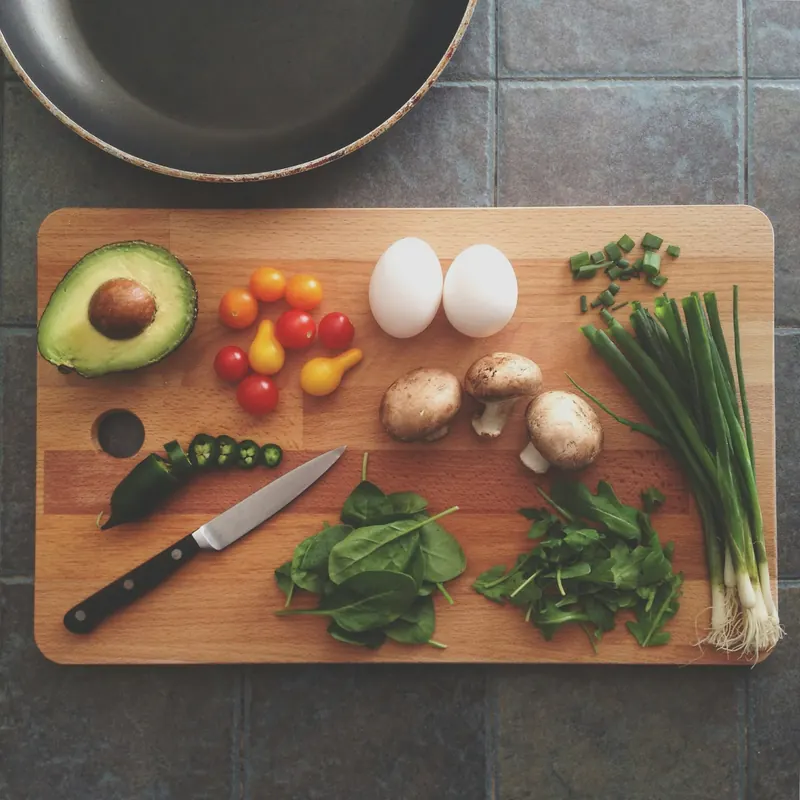 Fresh ingredients from a meal kit